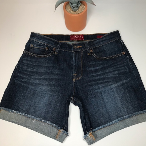 Lucky Brand High-Rise Raw Hem Jean Shorts - 27 - Picture 9 of 17